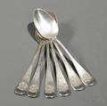 Six Tiffany  Co Sterling Silver Tablespoons