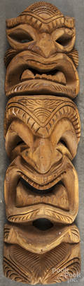 Hawaiian carved totem pole