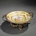 Sevresstyle Giltbronzemounted Handpainted Porcelain Charger