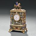 Continental Giltmetal and Enamel Table Clock