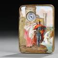 Continental Enameled Boudoir Clock