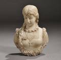 Continental School 19th Century Alabaster Bust of Fausts Marguerite