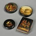 Three Lacquer Boxes and a Purse