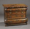 Baroquestyle Walnut Bombe Commode