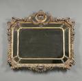 Parcelgilt and Polychrome Painted Overmantel Mirror
