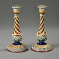 Pair of Doulton Lambeth Stoneware Candlesticks