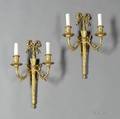 Pair of Louis XVIstyle Giltbronze Twolight Wall Sconces