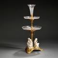 Victorian Giltbrass Cased Glass and Parian Epergne
