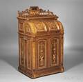 Joseph Moore Renaissance Revival Marquetryinlaid Walnut Office Queen Cabinet Secretary