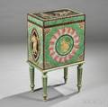 Neoclassicalstyle Polychromepainted Hat Box on Stand