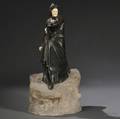 VictorConstantin Delaigue French 19th20th Century Bronze Sculpture of Dante