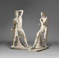 After Antonio Canova Italian 17571822 Pair of Carrara Marble Figures of the Pugilists Creugas and Damoxenos