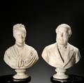Randolph Rogers American 18251892 Pair of Marble Portrait Busts