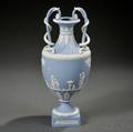 Modern Wedgwood Solid Light Blue Jasper Snakehandle Vase