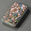 Russian 875 Silvergilt and Shaded Cloisonn Enamel Case