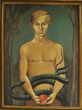 French School 20th Century Young Man with Serpent and Apple