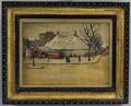 douard Elzingre Swiss 18801966 Study with Inscriptions of a Circus Tent in an Urban Setting