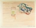 Two 20th Century American Watercolors Harriet Shorr b 1939 Still Life with a Glass of Milk