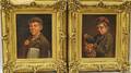 JW Brown American 19th Century Two Portraits of Street Boys Apple Seller