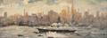 Attributed to Max Kuehne American 18801968 View of Manhattan from the East River