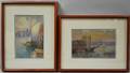 John A Cook American 18701936 Two Framed Watercolors of the Gloucester Waterfront