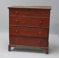 Early Redpainted Twodrawer Blanket Chest