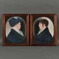 American School 19th Century Pair of Profile Portraits