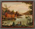 American School 19th Century Naive Landscape Possibly Pennsylvania