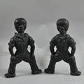 Pair of Blackpainted Cast Iron American Sailor Andirons