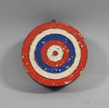 Red White and Bluepainted Bullseye Dart Board
