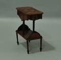 Tramp Art Parquetry Twodrawer End Table