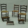 Three Chairs and Three Footstools