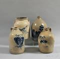 Four Pieces of Cobaltdecorated Stoneware