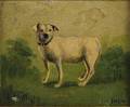 Framed Oil on Canvas Painting of a Dog