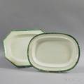 Two Green Leeds Featheredge Platters