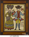 Five contemporary prints of folk art paintings