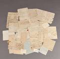 Archive of Approximately Twentyfive Documents Signatures and other Paper Ephemera 17th 18th and 19th Century