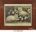Six Currier  Ives kitten lithographs