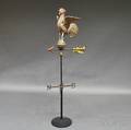 Molded Copper Crowing Rooster Weathervane Directionals and Stand