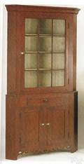 Pennsylvania painted poplar corner cupboard ca 1820
