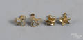 Two pairs of yellow gold earrings