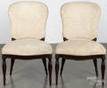 Pair of English Sheraton mahogany slipper chairs