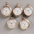 Five Howard Goldfilled Open Face Watches