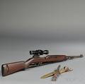 US M1 Semiautomatic Carbine and Bayonet with Scope