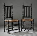 Pair of Blackpainted Bannisterback Side Chairs