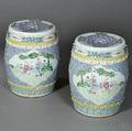 Pair of Chinese Export Porcelain Garden Seats