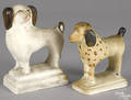Two Pennsylvania chalkware spaniels 19th c