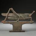 Greenpainted Cast Iron Grasshopper Plaque