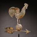 Molded Copper Crowing Rooster Weathervane