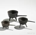 Three Small Cast Iron Posnets